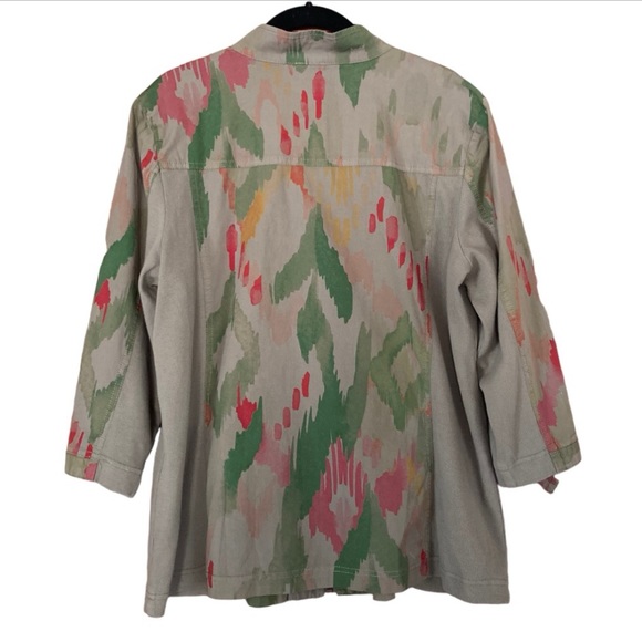 Chico’s Lightweight Abstract Blazer Jacket 3/4 Sleeve Size 2 US Large - Picture 4 of 9